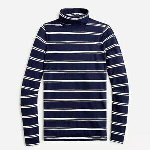 J.Crew Tissue Turtleneck Navy/White Freda Stripe - Size M